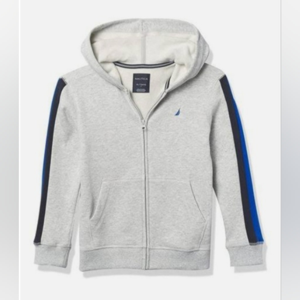 Boy's Nautica Zip-up Gray Hoodie Sweatshirt